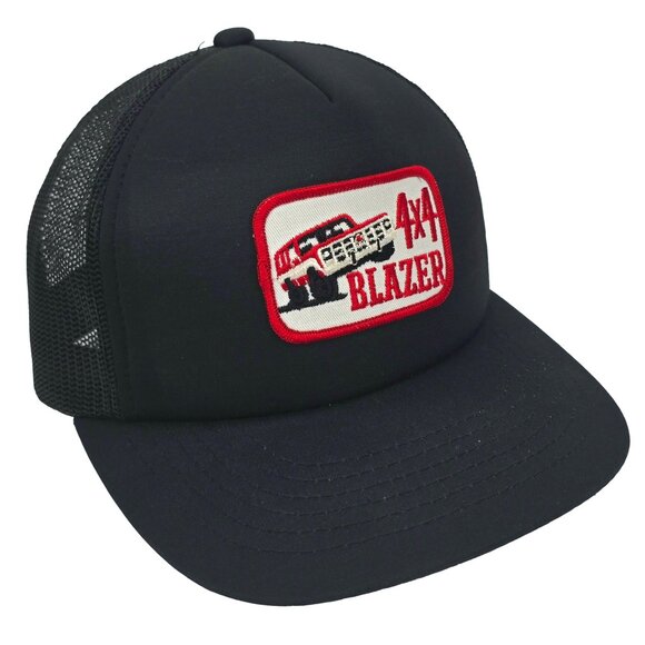 Vintage Chevrolet Blazer Hat 4X4 Offroad Snapback Trucker Cap Black Mesh Chevy - Picture 3 of 6